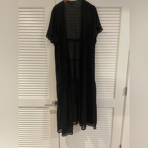 Sheer tie front duster